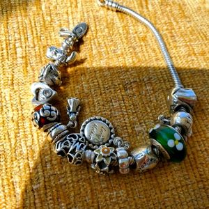 Sterling Pandora charm bracelet